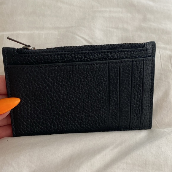 Coach | NWT Men’s Black Leather Slim Zip Card Case - Picture 3 of 7